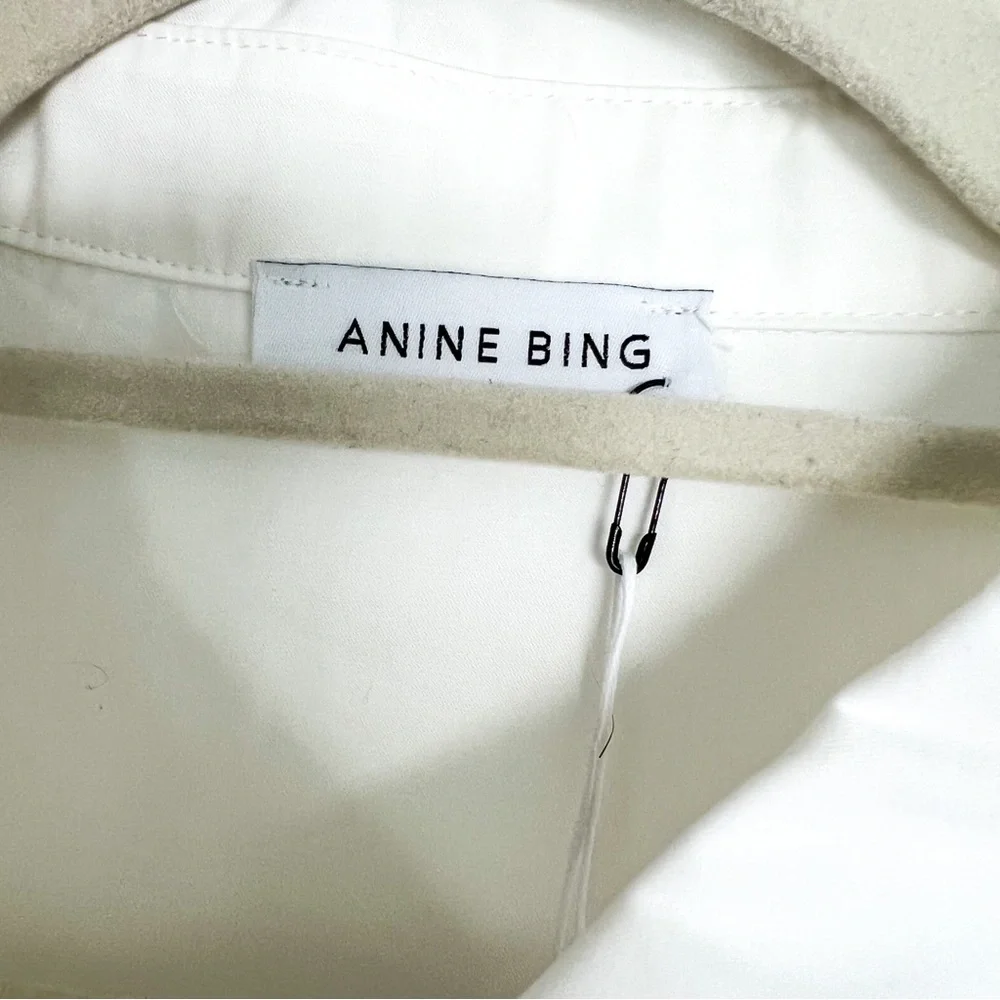 Anine Bing Mika Shirt in White - Picture 9 of 11